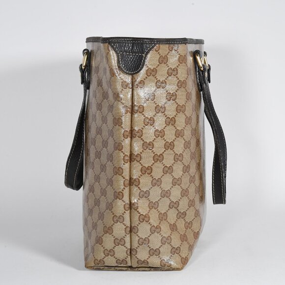 Gucci GG Crystal Coated Canvas Tote Bag - Beige/Brown - Classic Tote Authentic - Picture 8 of 15